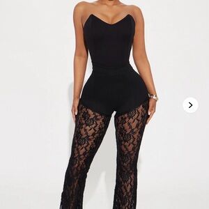 Lace Flare Jean Pants